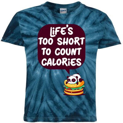 Panda Hamburger Lifes Too Short To Count Calories Kids Tie-Dye T-Shirt