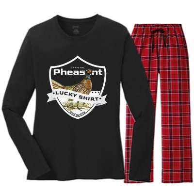 Pheasant Hunter Lucky Charm As Pheasant Hunting Vest Women's Long Sleeve Flannel Pajama Set 