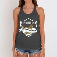 Pheasant Hunter Lucky Charm As Pheasant Hunting Vest Women's Knotted Racerback Tank