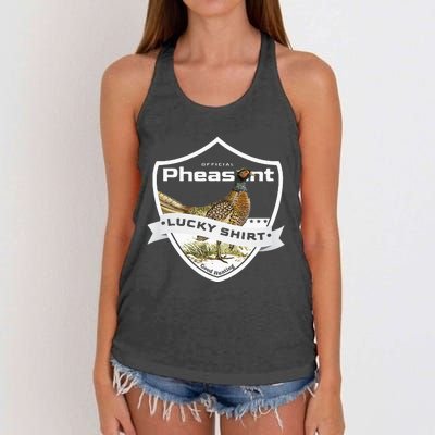 Pheasant Hunter Lucky Charm As Pheasant Hunting Vest Women's Knotted Racerback Tank