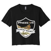 Pheasant Hunter Lucky Charm As Pheasant Hunting Vest Women's Crop Top Tee