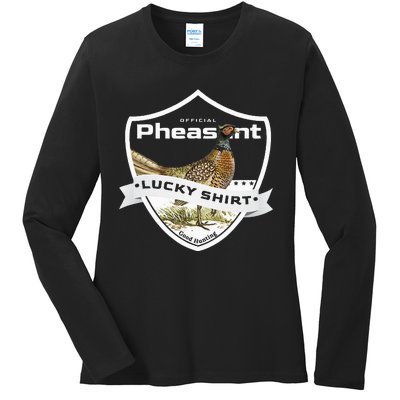 Pheasant Hunter Lucky Charm As Pheasant Hunting Vest Ladies Long Sleeve Shirt