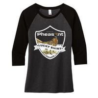 Pheasant Hunter Lucky Charm As Pheasant Hunting Vest Women's Tri-Blend 3/4-Sleeve Raglan Shirt