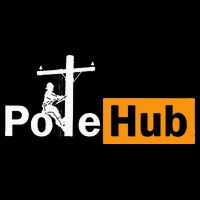 Pole Hub Lineman Line Worker Utility Pole Funny Lineman Fun Flat Bill Trucker Hat