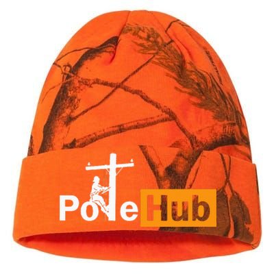 Pole Hub Lineman Line Worker Utility Pole Funny Lineman Fun Kati Licensed 12" Camo Beanie