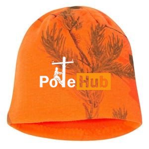 Pole Hub Lineman Line Worker Utility Pole Funny Lineman Fun Kati - Camo Knit Beanie