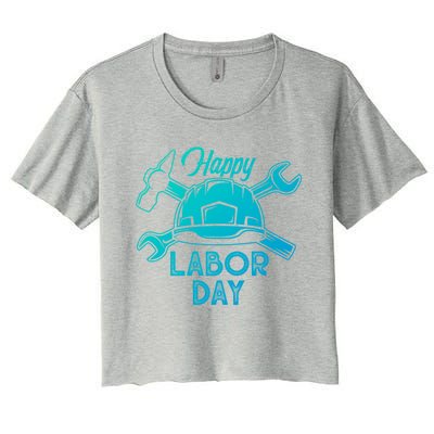 Proud Happy Labor Day Workers Union Strong Usa Flag Gift Women's Crop Top Tee