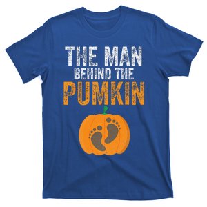 Pregnancy Halloween Man Behind The Pumpkin Costume Couples T-Shirt