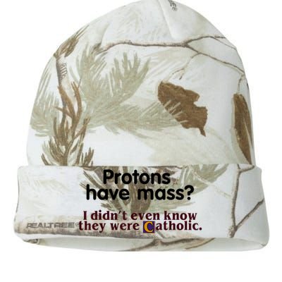 Protons Have Mass I Didn't Even Know They Were Catholic Kati Licensed 12" Camo Beanie