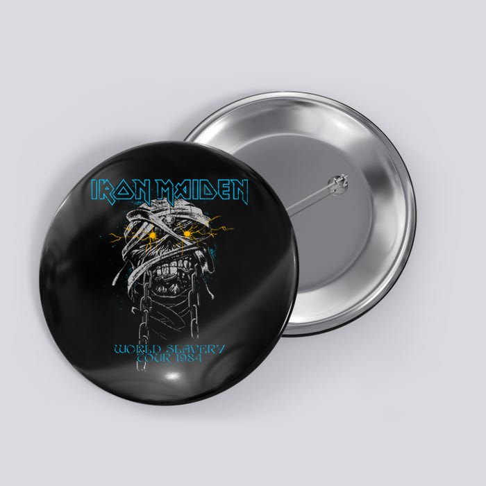 Powerslave Head Mummy Black Button