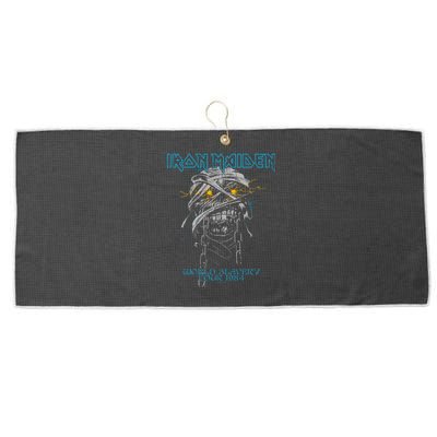 Powerslave Head Mummy Black Large Microfiber Waffle Golf Towel