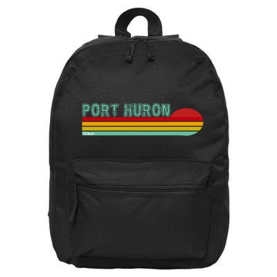 Port Huron Michigan 16 in Basic Backpack