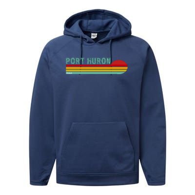 Port Huron Michigan Performance Fleece Hoodie