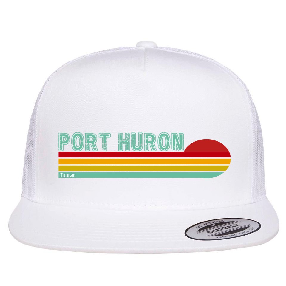 Port Huron Michigan Flat Bill Trucker Hat