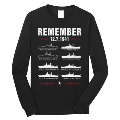 Pearl Harbor Memorial Day December 7th 1941 Wwii Long Sleeve Shirt