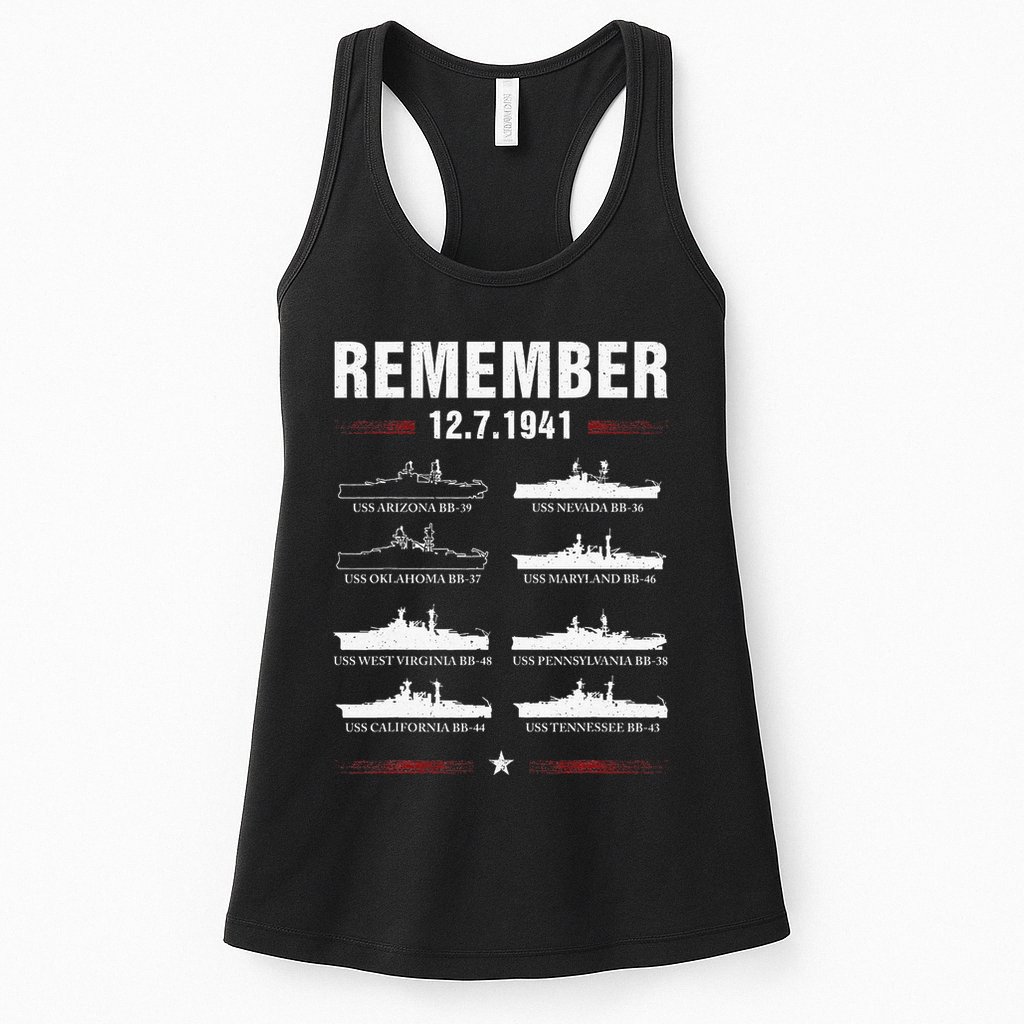 Pearl Harbor Memorial Day December 7th 1941 Wwii Womens Tank Top