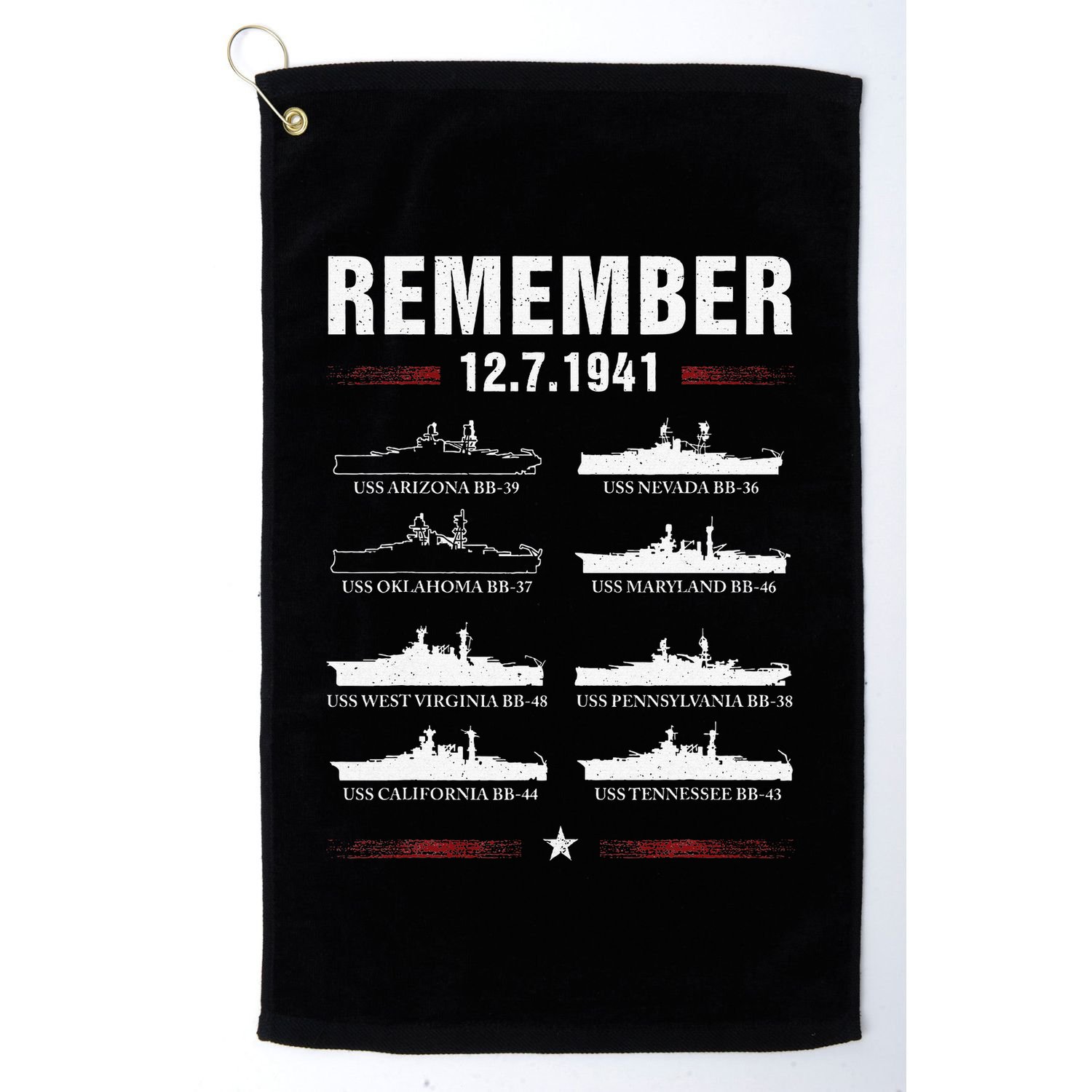 Pearl Harbor Memorial Day December 7th 1941 Wwii Golf Towel