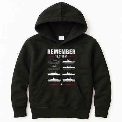 Pearl Harbor Memorial Day December 7th 1941 Wwii Kids Hoodie