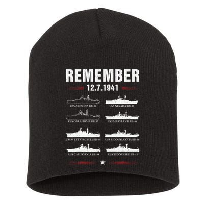 Pearl Harbor Memorial Day December 7th 1941 Wwii Short Acrylic Beanie