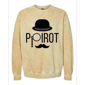 Poirot Hat Mustache Monocle Colorblast Crewneck Sweatshirt