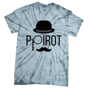 Poirot Hat Mustache Monocle Tie-Dye T-Shirt