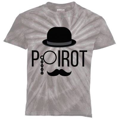 Poirot Hat Mustache Monocle Kids Tie-Dye T-Shirt