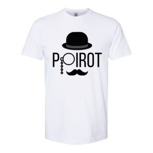 Poirot Hat Mustache Monocle Softstyle CVC T-Shirt