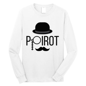 Poirot Hat Mustache Monocle Long Sleeve Shirt