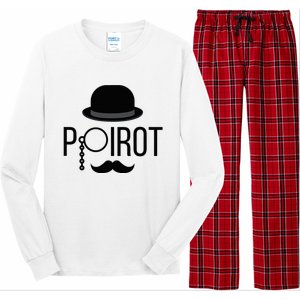 Poirot Hat Mustache Monocle Long Sleeve Pajama Set