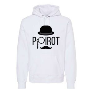 Poirot Hat Mustache Monocle Premium Hoodie