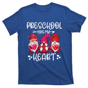 Preschool Has My Heart Gnome Teacher Valentines Day Funny Gift T-Shirt