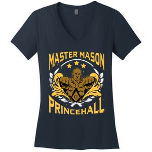 Prince Hall Master Mason PHA Masonic Father's Day Gift Women's V-Neck T-Shirt