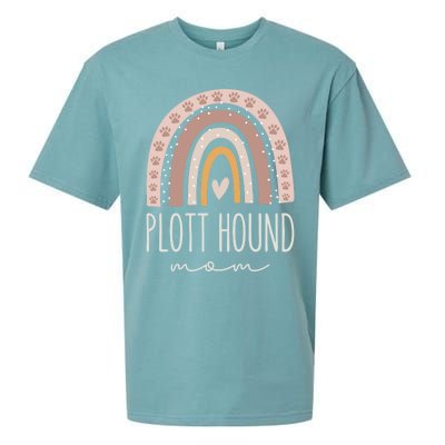 Plott Hound Mom Great Gift Cute Rainbow Paw Dog Mom Great Gift Sueded Cloud Jersey T-Shirt