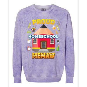 Proud Homeschool Memaw Dad Mom Family Kid Back To School Colorblast Crewneck Sweatshirt