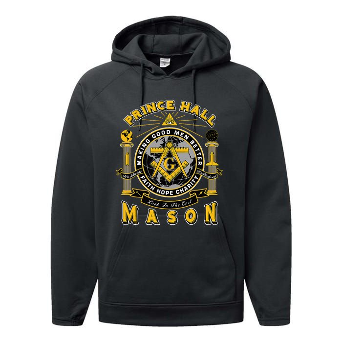 Prince Hall Mason Making Good Better Look To The East Performance Fleece Hoodie