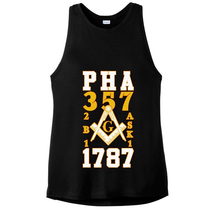 Prince Hall Mason PHA 357 2b1ask1 1787 Masonic Thanksgiving Ladies PosiCharge Tri-Blend Wicking Tank