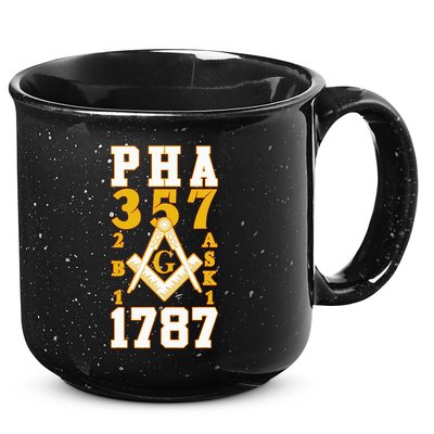 Prince Hall Mason PHA 357 2b1ask1 1787 Masonic Thanksgiving 15oz Campfire Ceramic Mug
