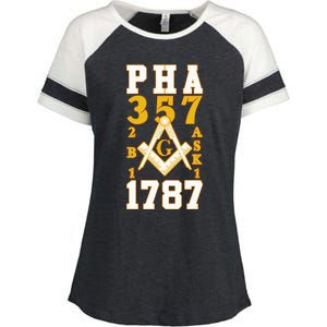 Prince Hall Mason PHA 357 2b1ask1 1787 Masonic Thanksgiving Enza Ladies Jersey Colorblock Tee