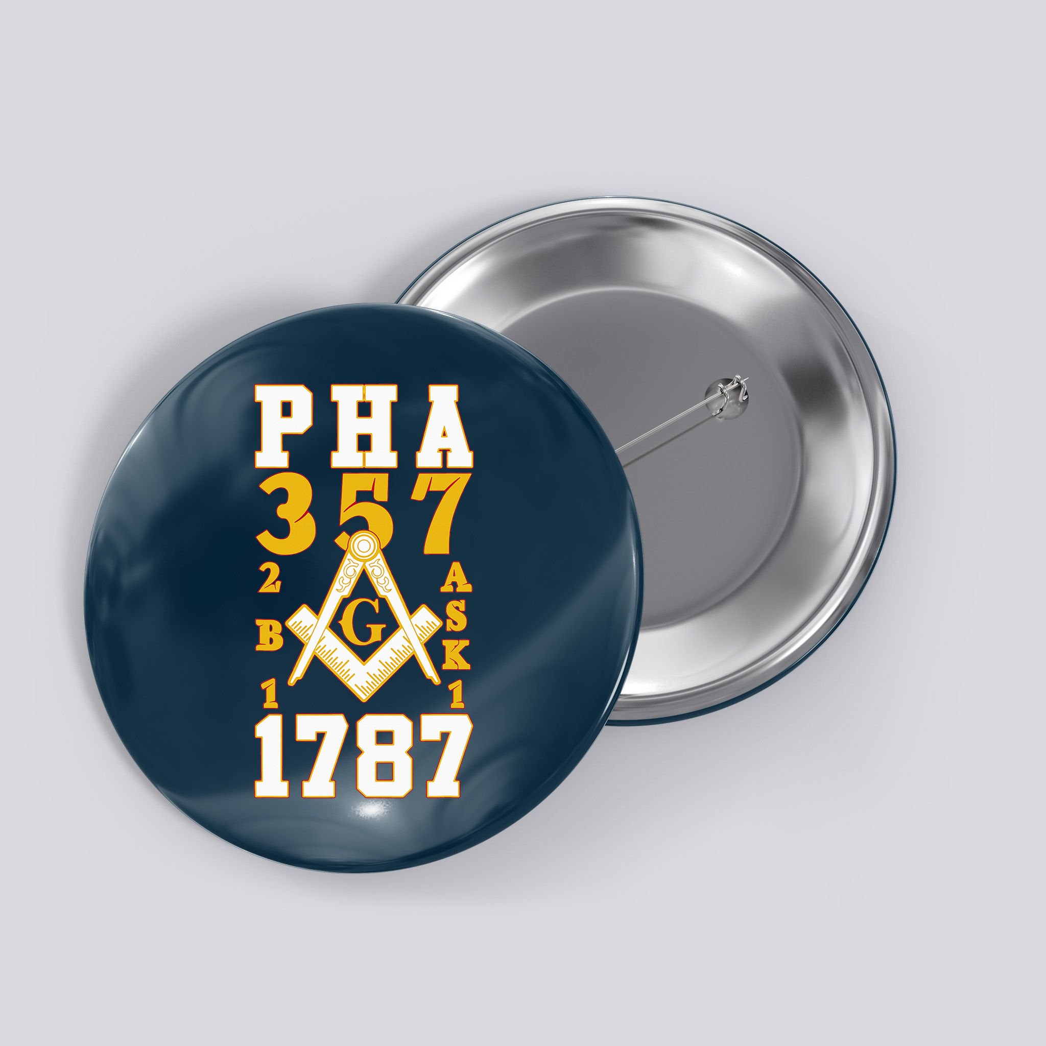 Prince Hall Mason PHA 357 2b1ask1 1787 Masonic Thanksgiving Button