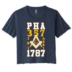 Prince Hall Mason PHA 357 2b1ask1 1787 Masonic Thanksgiving Women's Crop Top Tee