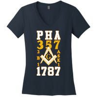 Prince Hall Mason PHA 357 2b1ask1 1787 Masonic Thanksgiving Women's V-Neck T-Shirt