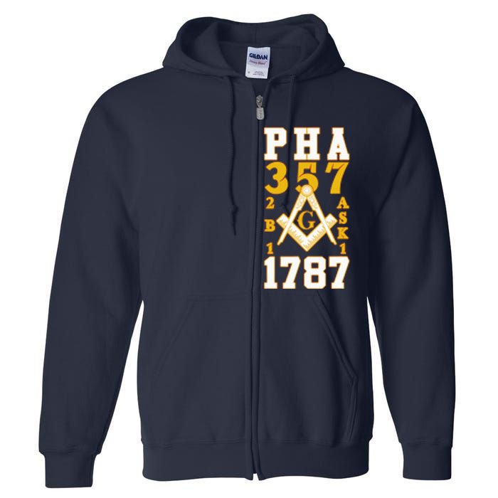 Prince Hall Mason PHA 357 2b1ask1 1787 Masonic Thanksgiving Full Zip Hoodie