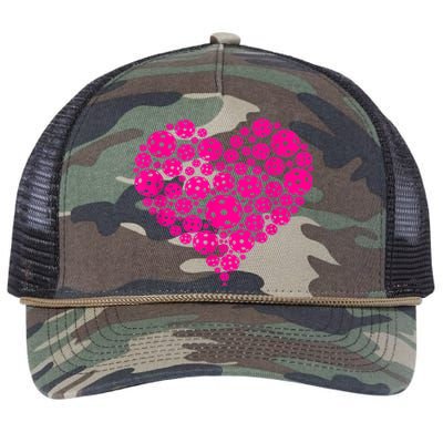 Pickleball Heart Marker Players Pickleball Game Best Gift Retro Rope Trucker Hat Cap