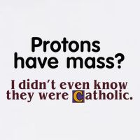 Protons Have Mass I Didnt Even Know They Were Catholic Button