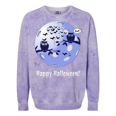 Pickleball Halloween Moon | Halloween | Pickleball Moon | Great Pickleball Colorblast Crewneck Sweatshirt