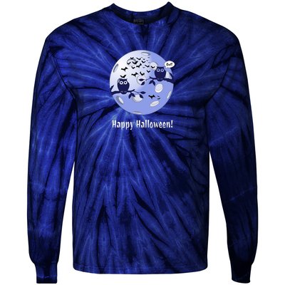 Pickleball Halloween Moon | Halloween | Pickleball Moon | Great Pickleball Tie-Dye Long Sleeve Shirt