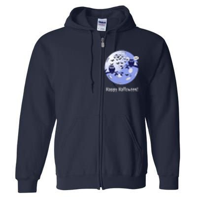 Pickleball Halloween Moon | Halloween | Pickleball Moon | Great Pickleball Full Zip Hoodie