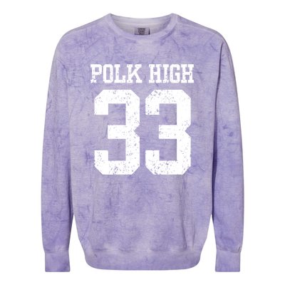 Polk High Number 33 Colorblast Crewneck Sweatshirt