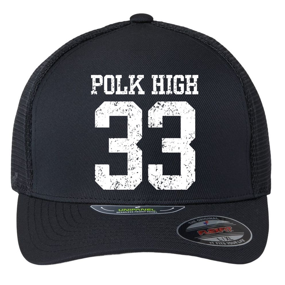 Polk High Number 33 Flexfit Unipanel Trucker Cap