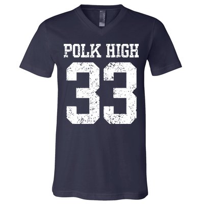 Polk High Number 33 V-Neck T-Shirt